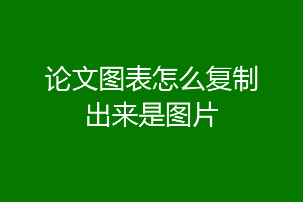 论文图表怎么复制出来是图片