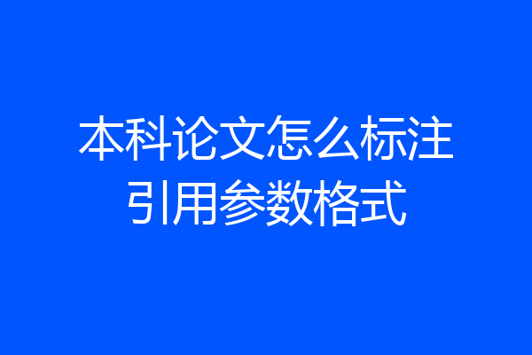本科论文怎么标注引用参数格式