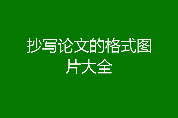 抄写论文的格式图片大全