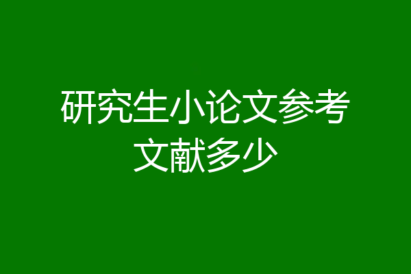 研究生小论文参考文献多少