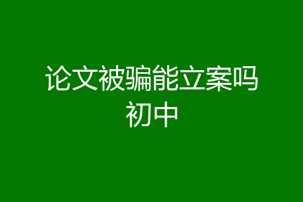 论文被骗能立案吗初中
