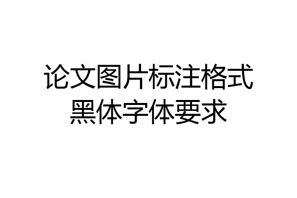 论文图片标注格式黑体字体要求
