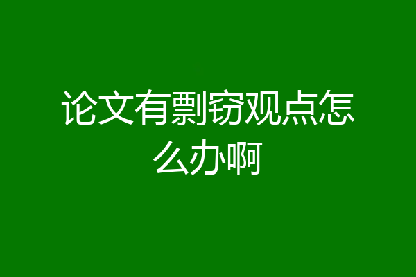 论文有剽窃观点怎么办啊