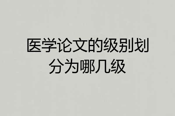 医学论文的级别划分为哪几级