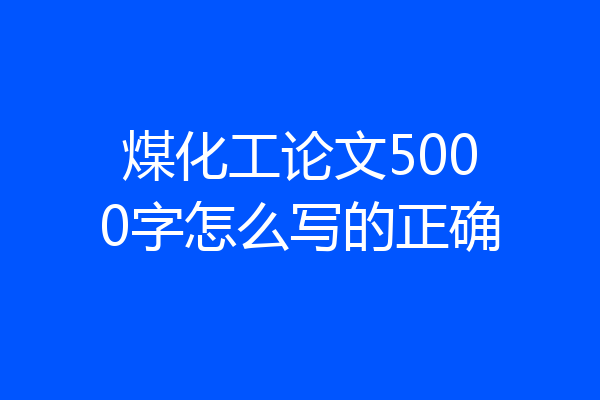 煤化工论文5000字怎么写的正确