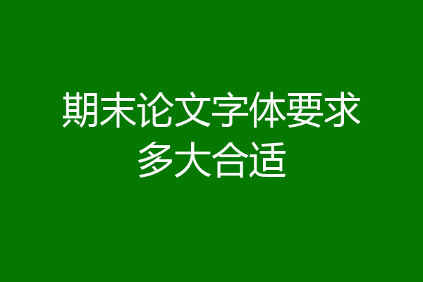 期末论文字体要求多大合适