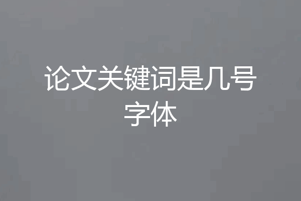 论文关键词是几号字体