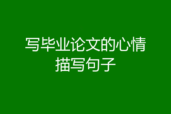 写毕业论文的心情描写句子