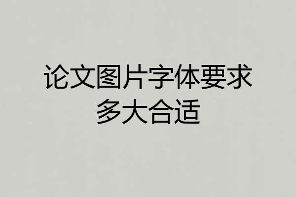 论文图片字体要求多大合适