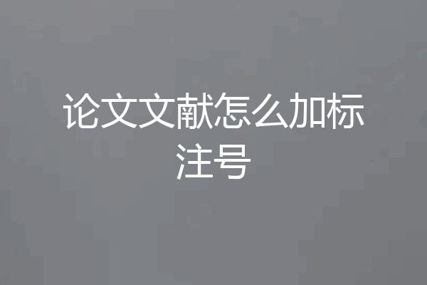 论文文献怎么加标注号