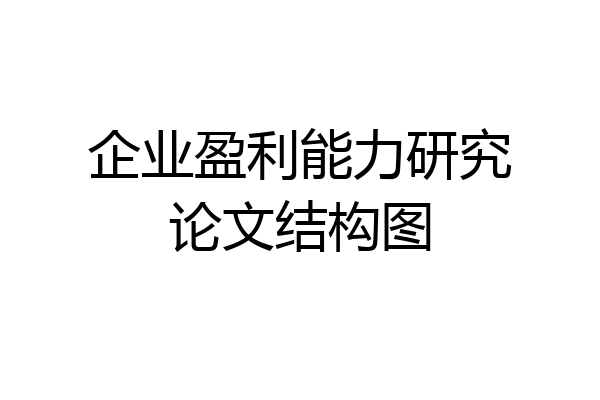 企业盈利能力研究论文结构图
