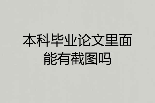 本科毕业论文里面能有截图吗