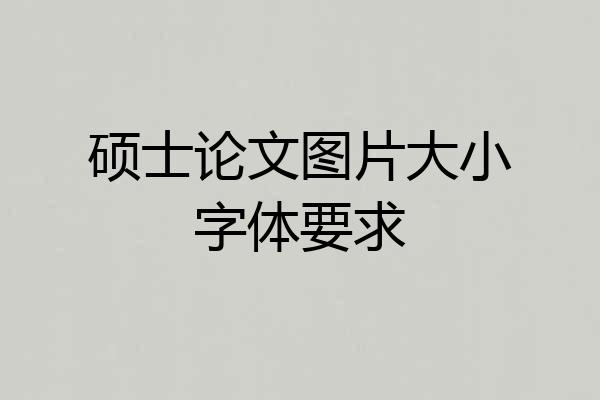 硕士论文图片大小字体要求