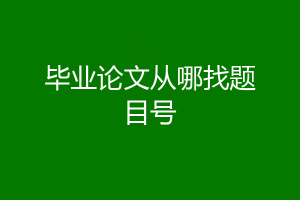毕业论文从哪找题目号