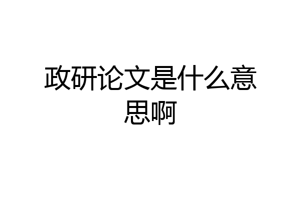 政研论文是什么意思啊