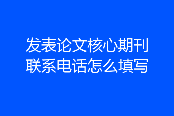发表论文核心期刊联系电话怎么填写