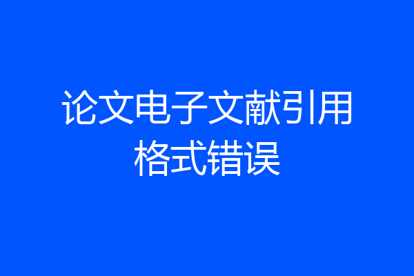 论文电子文献引用格式错误