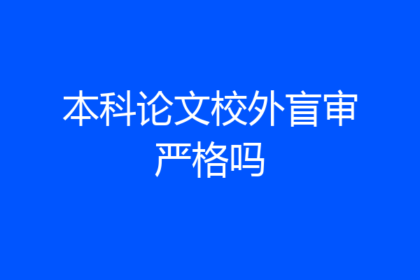 本科论文校外盲审严格吗