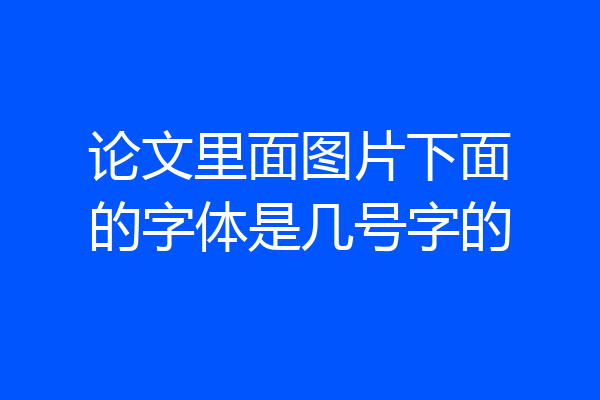 论文里面图片下面的字体是几号字的