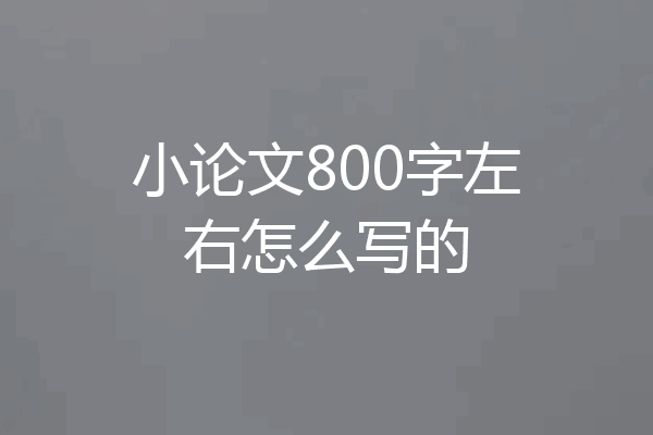 小论文800字左右怎么写的