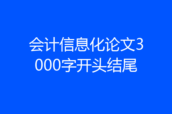 会计信息化论文3000字开头结尾