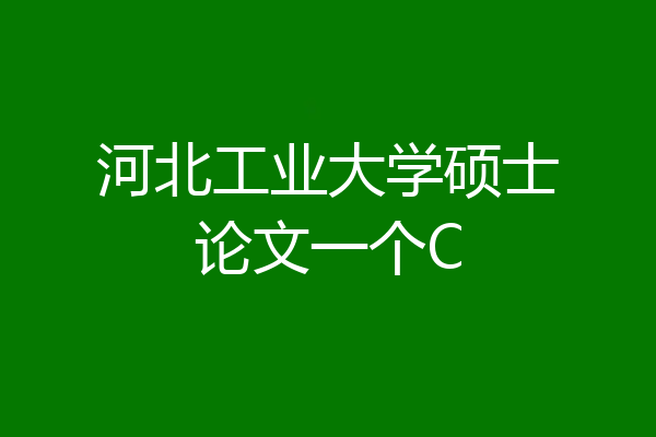 河北工业大学硕士论文一个C
