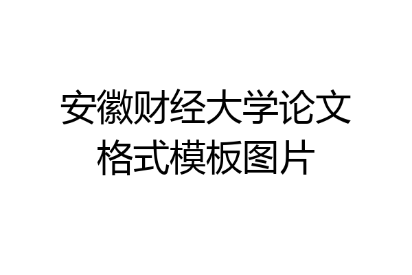 安徽财经大学论文格式模板图片