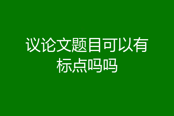 议论文题目可以有标点吗吗
