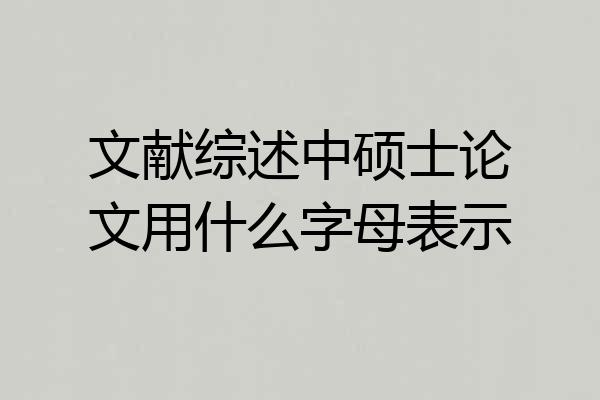 文献综述中硕士论文用什么字母表示