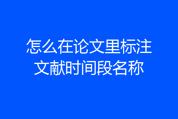 怎么在论文里标注文献时间段名称