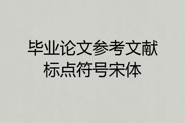 毕业论文参考文献标点符号宋体