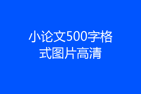 小论文500字格式图片高清