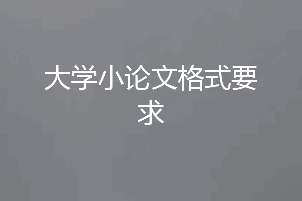 大学小论文格式要求