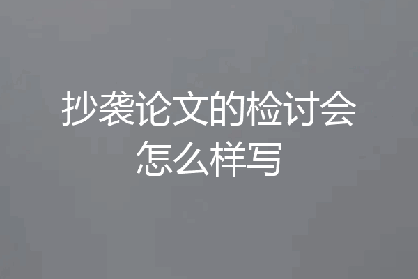 抄袭论文的检讨会怎么样写