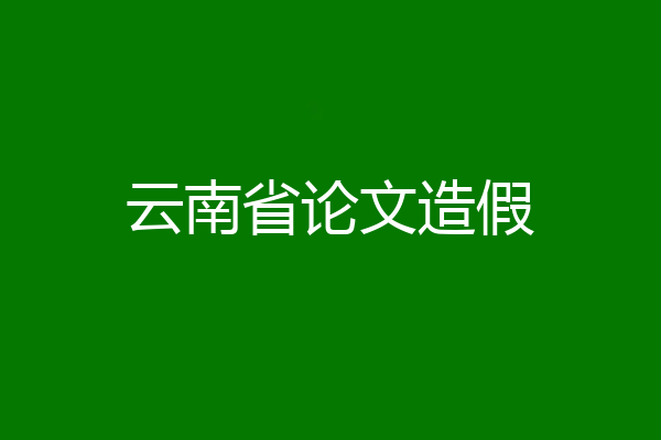 云南省论文造假
