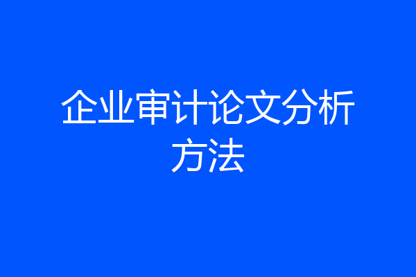 企业审计论文分析方法