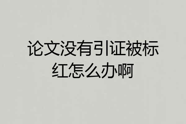 论文没有引证被标红怎么办啊