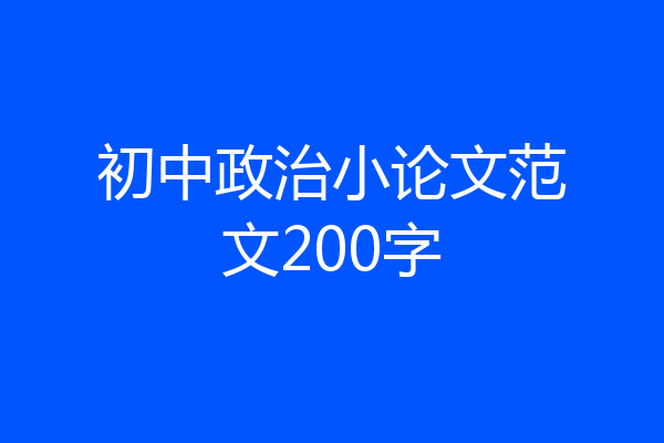 初中政治小论文范文200字