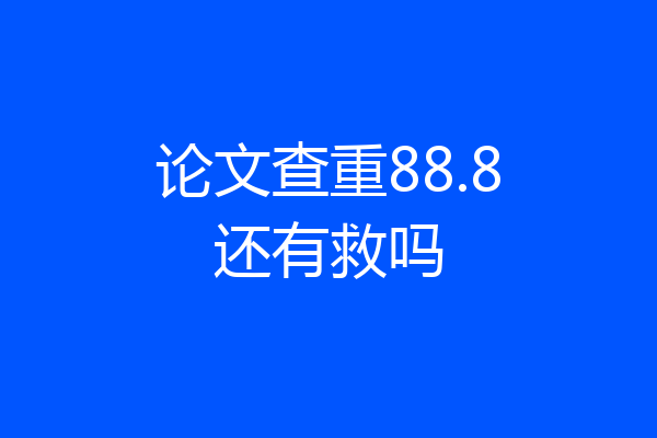 论文查重88.8还有救吗