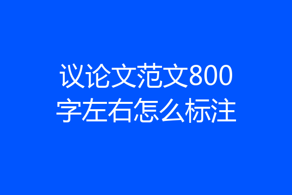 议论文范文800字左右怎么标注