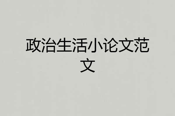 政治生活小论文范文
