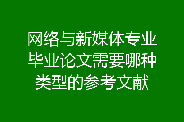 网络与新媒体专业毕业论文需要哪种类型的参考文献