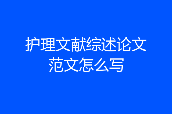 护理文献综述论文范文怎么写