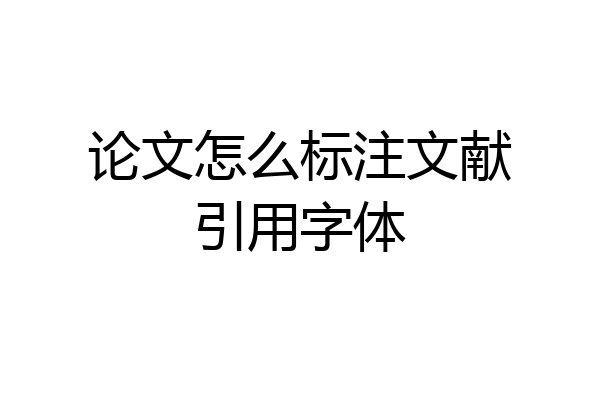 论文怎么标注文献引用字体
