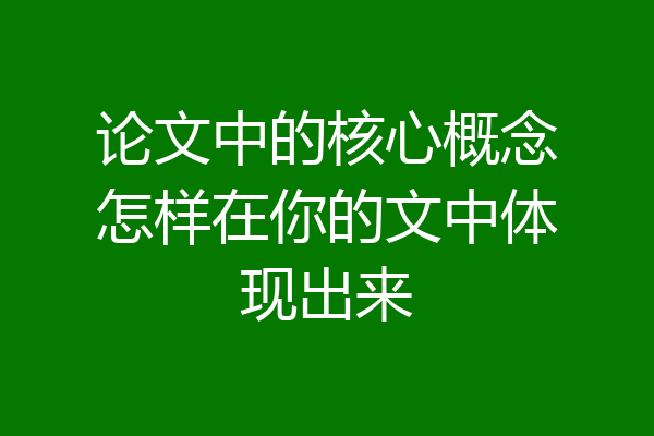 论文中的核心概念怎样在你的文中体现出来