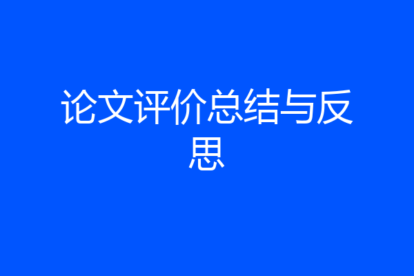 论文评价总结与反思