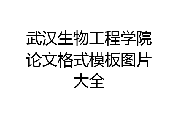 武汉生物工程学院论文格式模板图片大全