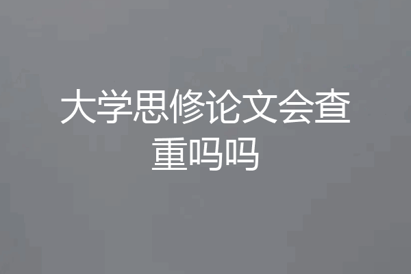 大学思修论文会查重吗吗