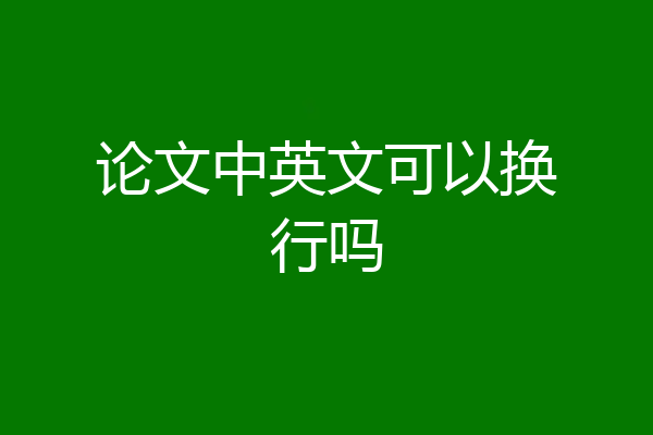 论文中英文可以换行吗