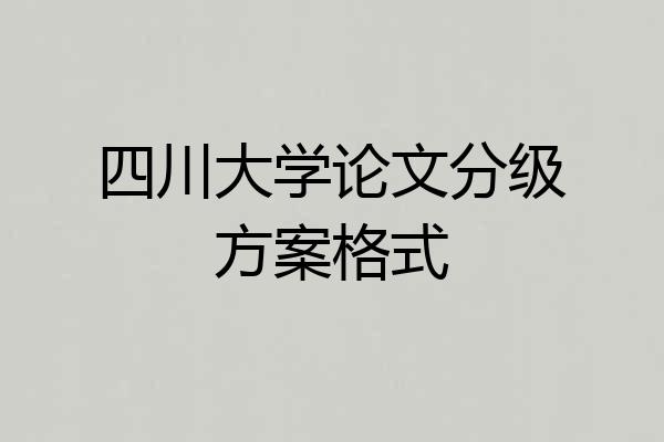 四川大学论文分级方案格式
